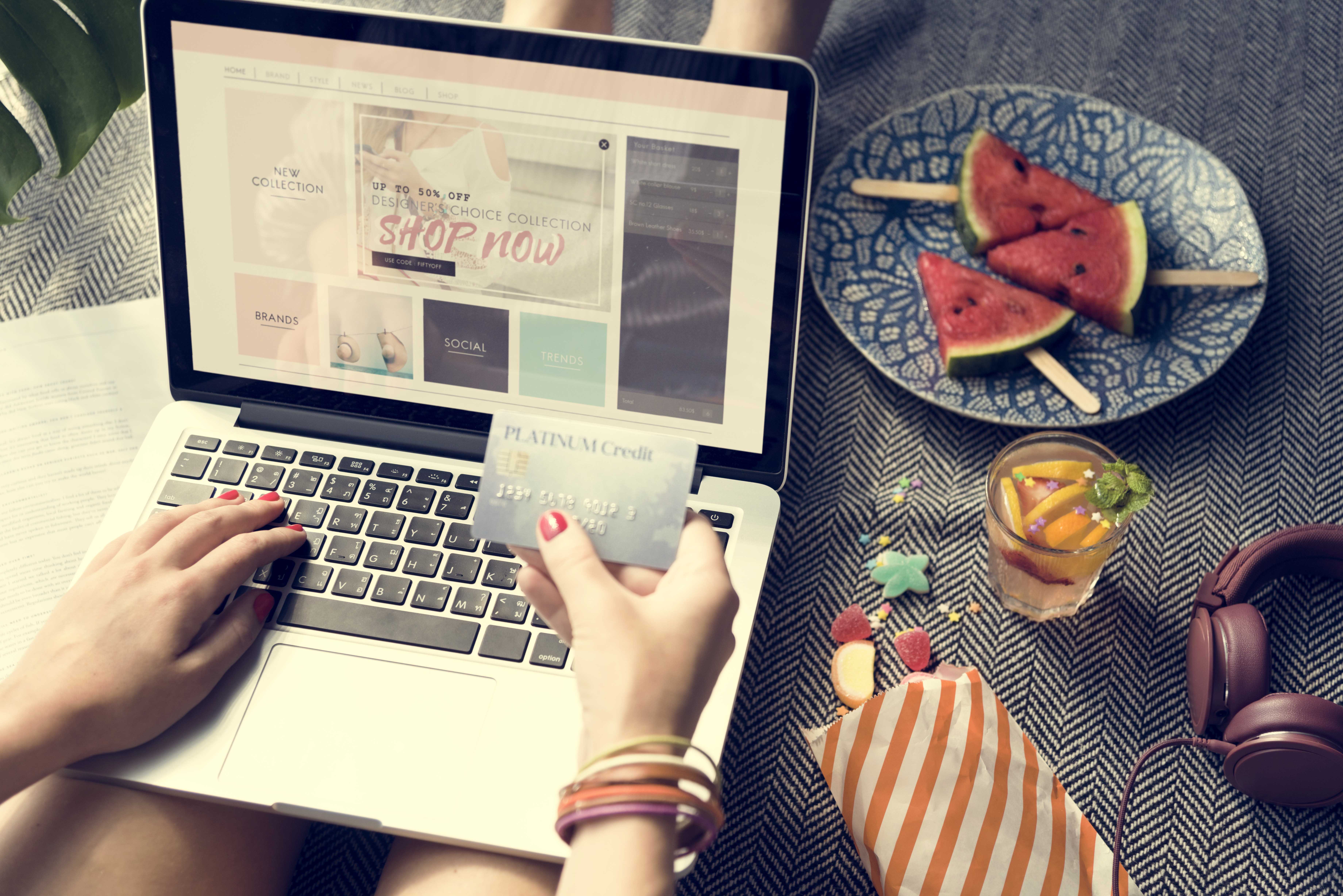 Woman Online Shopping Website Concept